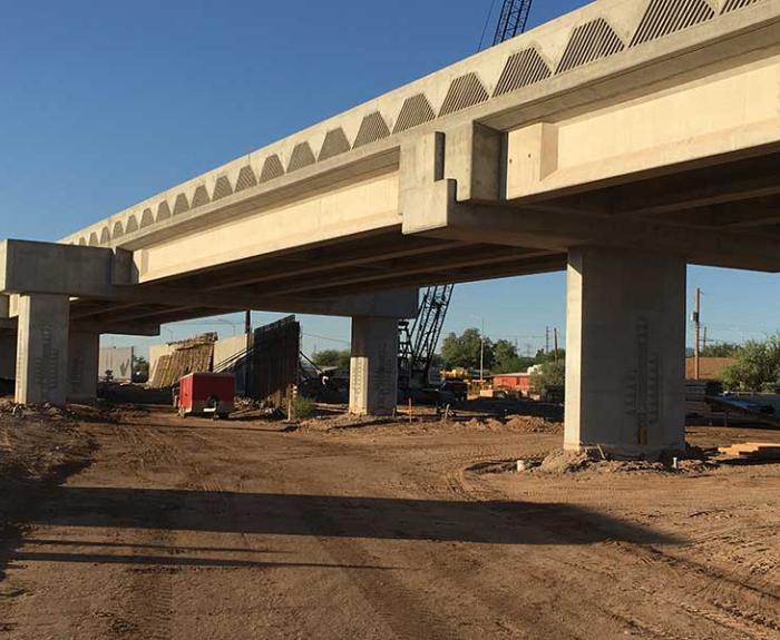 Braided ramp under construction in Tucson