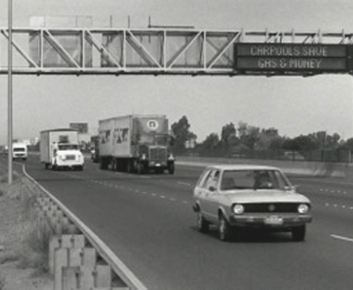 Historic photo of highway sign