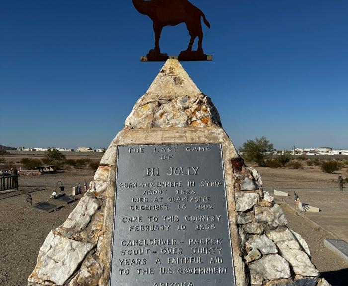 Pyramid structure marking Hi Jolly's grave 