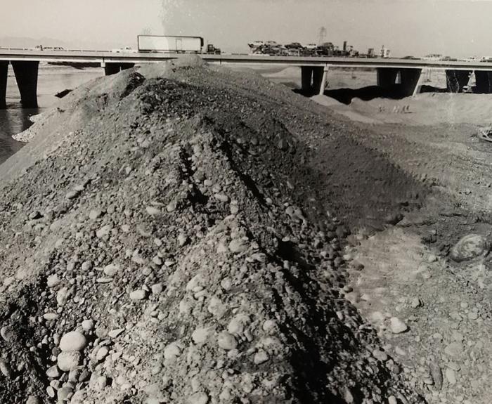 Pile of dirt at construction site