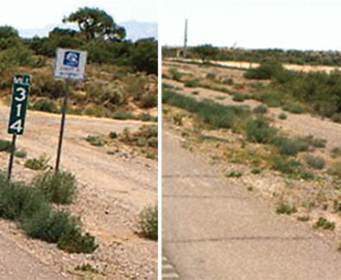 Mileposts marking US 70's missing miles