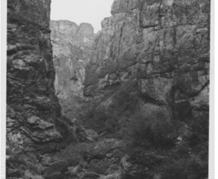 Black and white historic image of car on SR 88