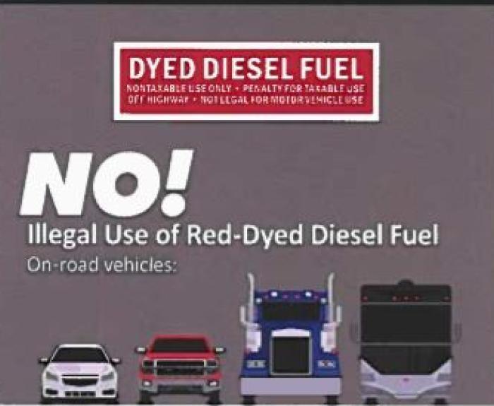 Graphic discouraging illegal use of red-dyed diesel