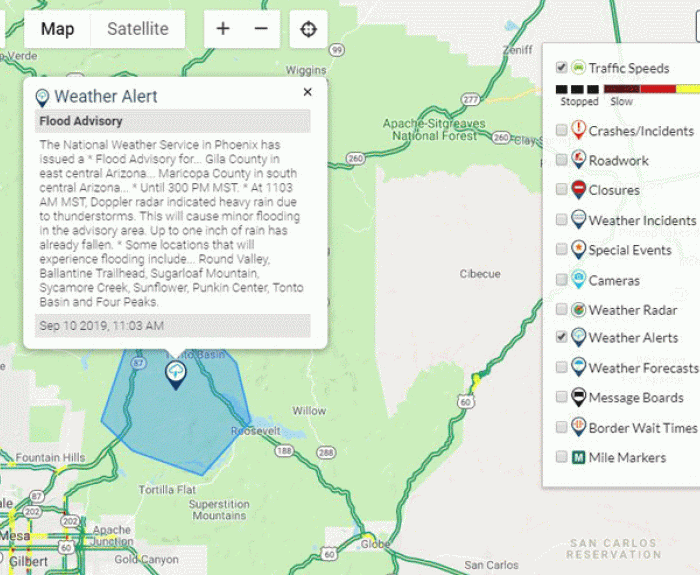 Screenshot of AZ511 alert