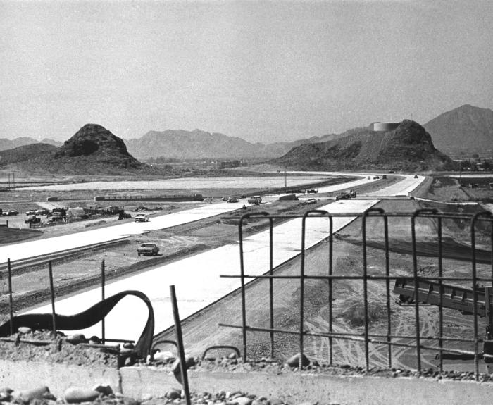 Historic black and white image of the Broadway Curve