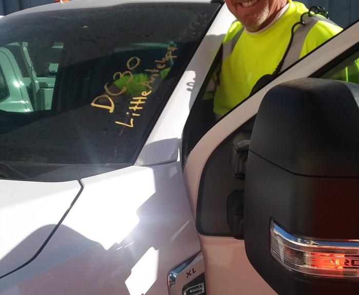 Frank Dorizio with his ADOT truck