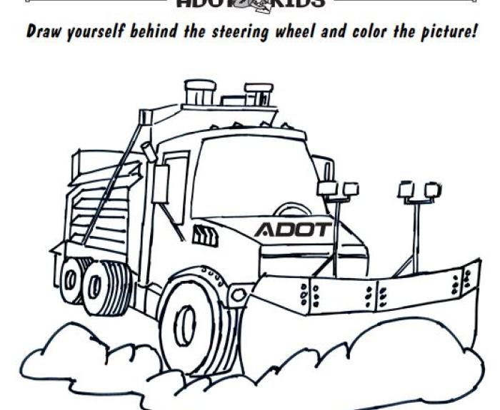 adot kids snow plow coloring drawing cartoon