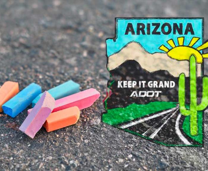 Adot keep it grand logo drawn with chalk in background