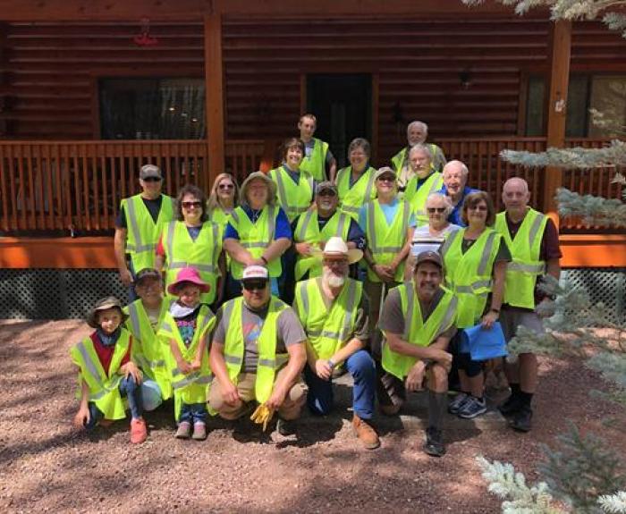 Group photo of adopt a highway volunteers posing for photo