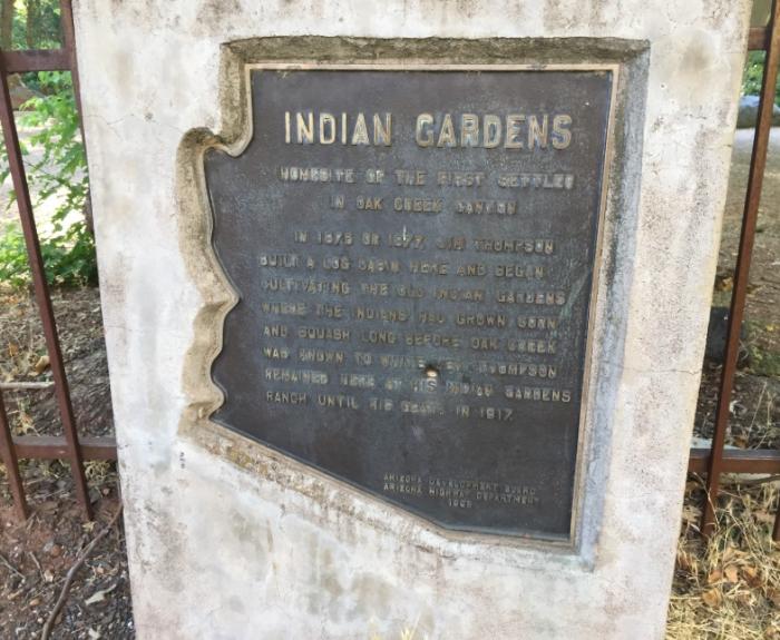 Indian Gardens historical marker