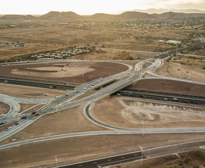 New divergijng diamond interchange at I-17 and Happy Valley Road