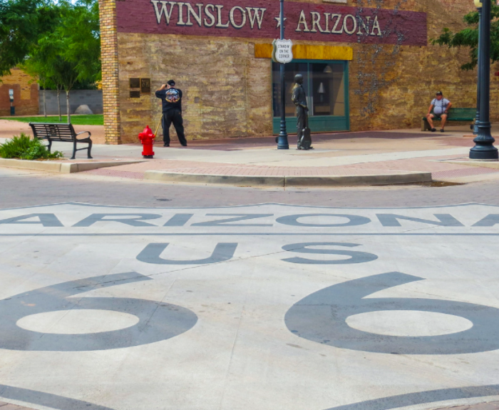 Route 66 sign on street