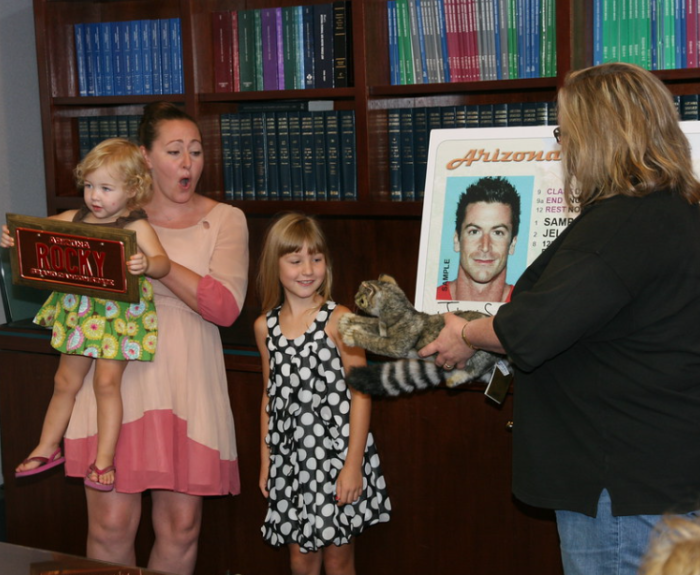 Family at award ceremony