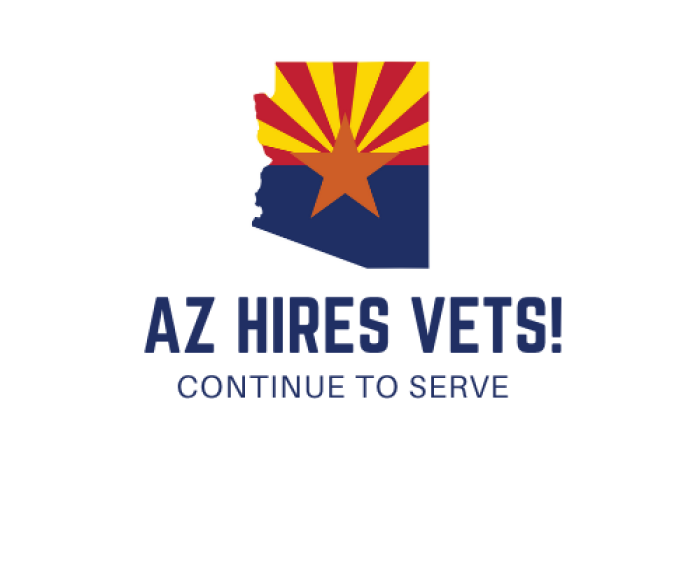 Arizona Flag with AZ Hires Vets! text