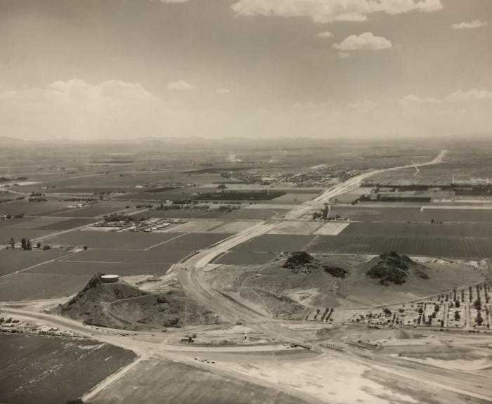 Black and white historic image of an early Broadway Curve