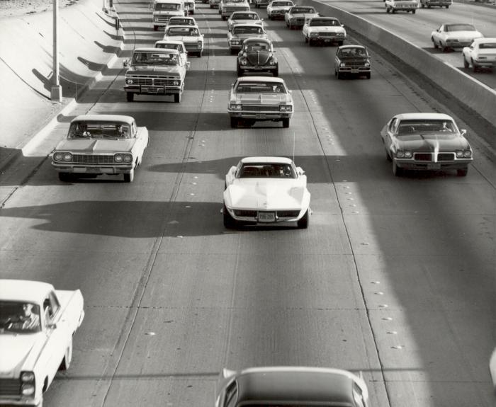 Historic photo of Interstate 17 traffic circa 1975