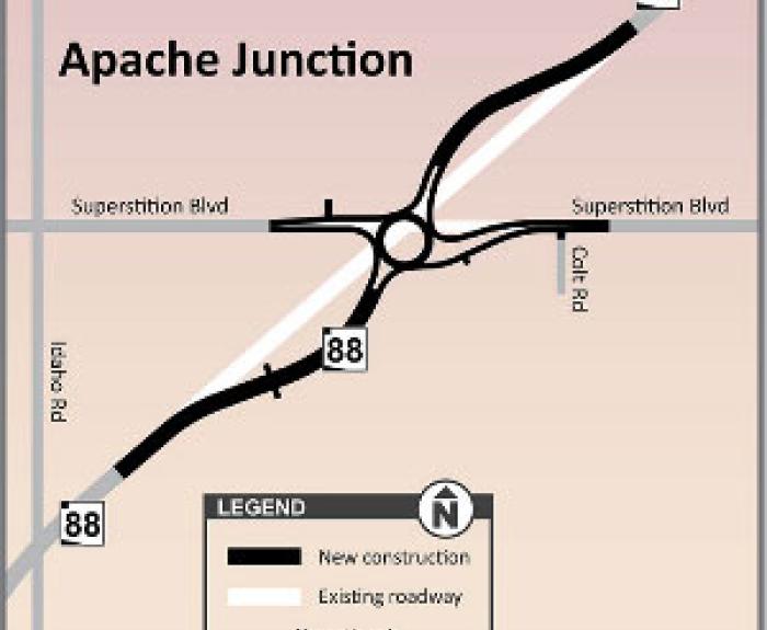 Map of Apache Junction roundabout project