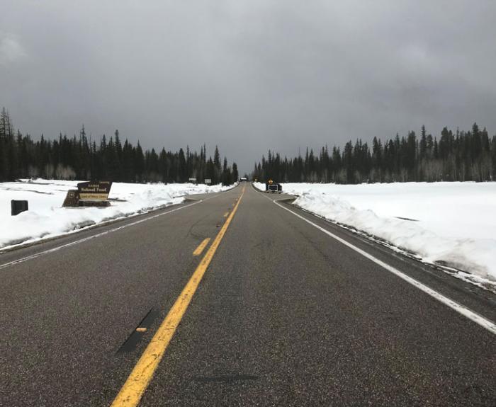 State Route 67 with snow off to the sides