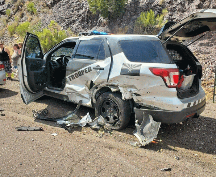 Severely damaged DPS vehicle