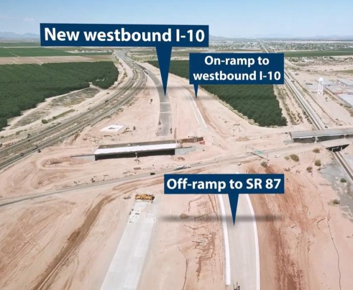 Aerial view of I-10 widening project
