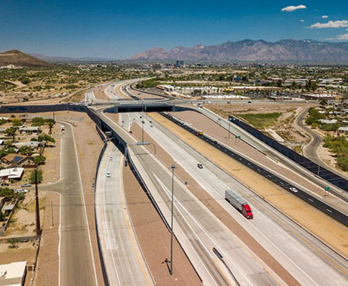 Interstate 19 and Ajo Way in Tucson viewed from the air