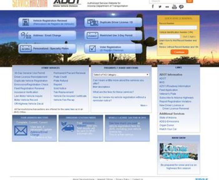 Service Arizona homepage