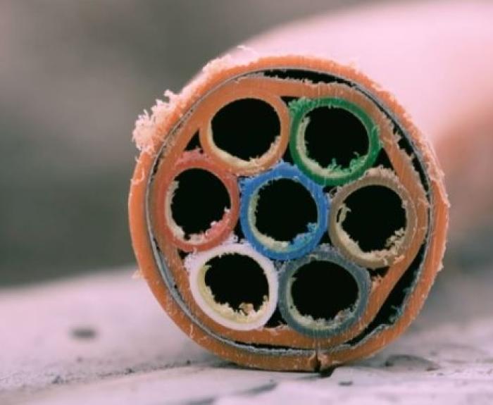 Cross-section of fiber-optic conduit