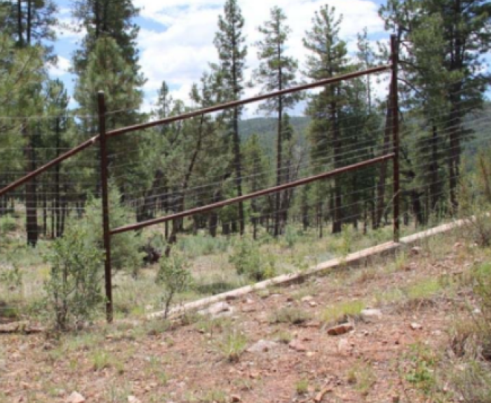 A section of barrier fence for elk