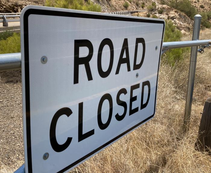 Road Closed sign
