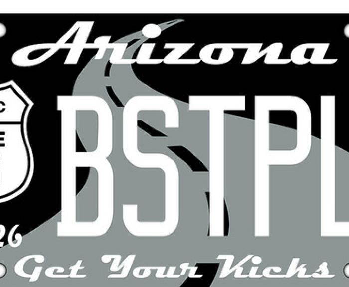 Rendering of Route 66 specialty plate