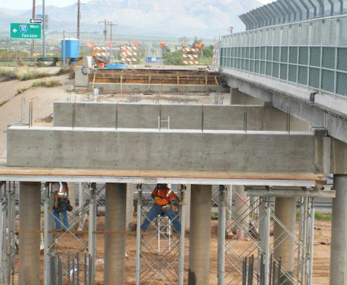Bridge construction near Benson