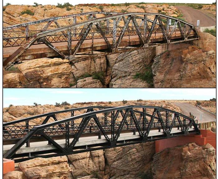 Before and after image of bridge