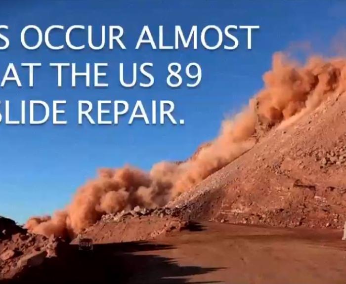 Blast on US 89 and text explaining the frequency