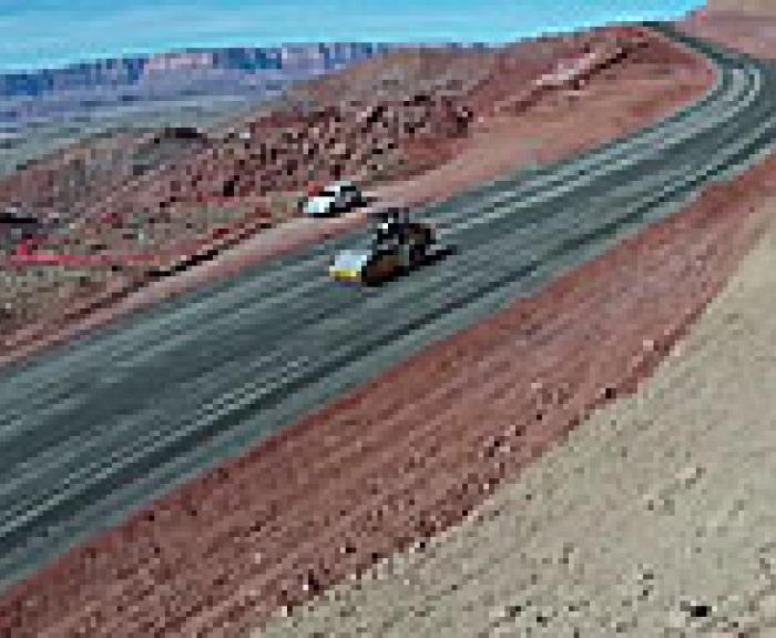 Image of crews paving on US 89