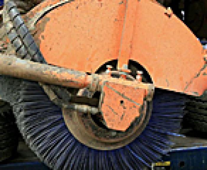Street sweeper close up