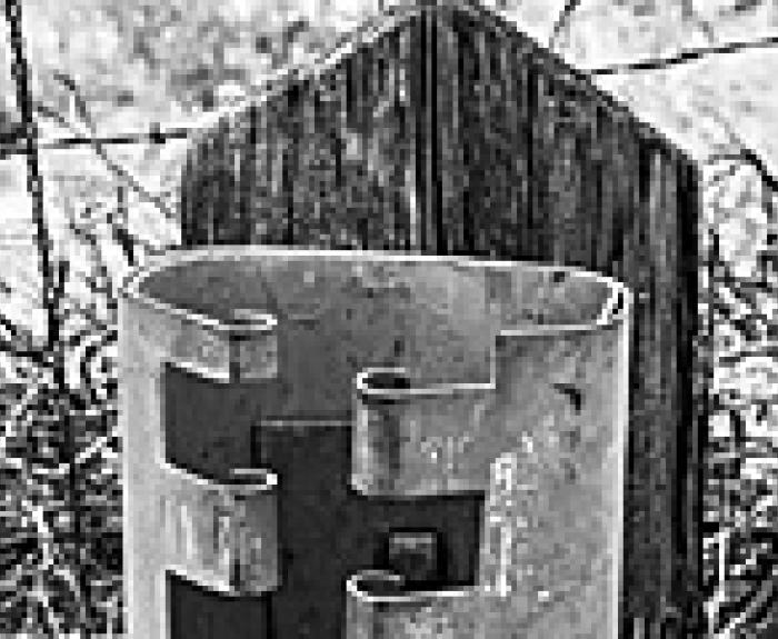 old guardrail metal piece