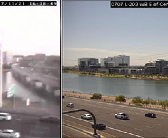 Two images of ADOT camera views