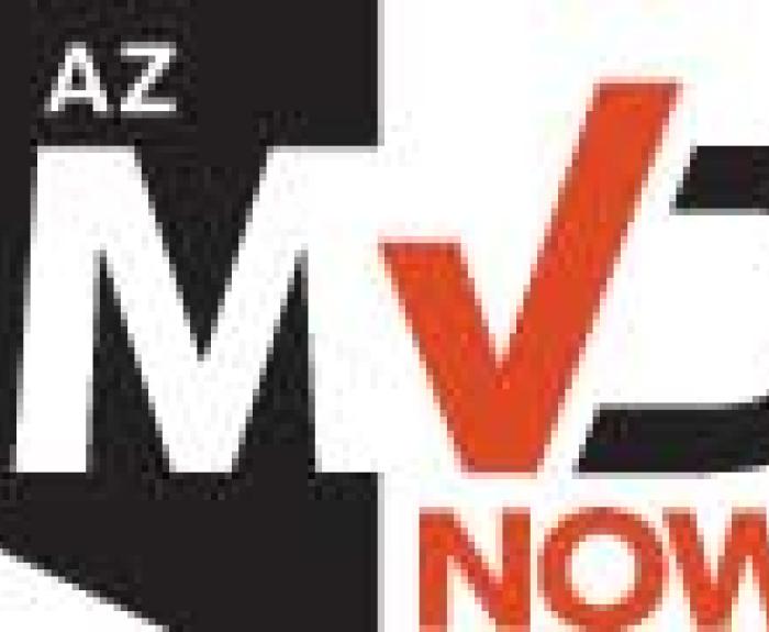 AZ MVD NOW logo with Arizona state outline and bold letters in black and orange.
