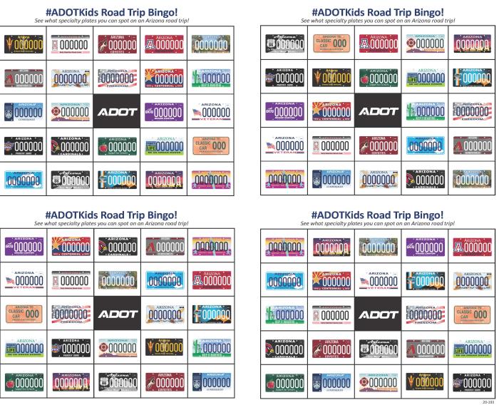 ADOT license plate bingo