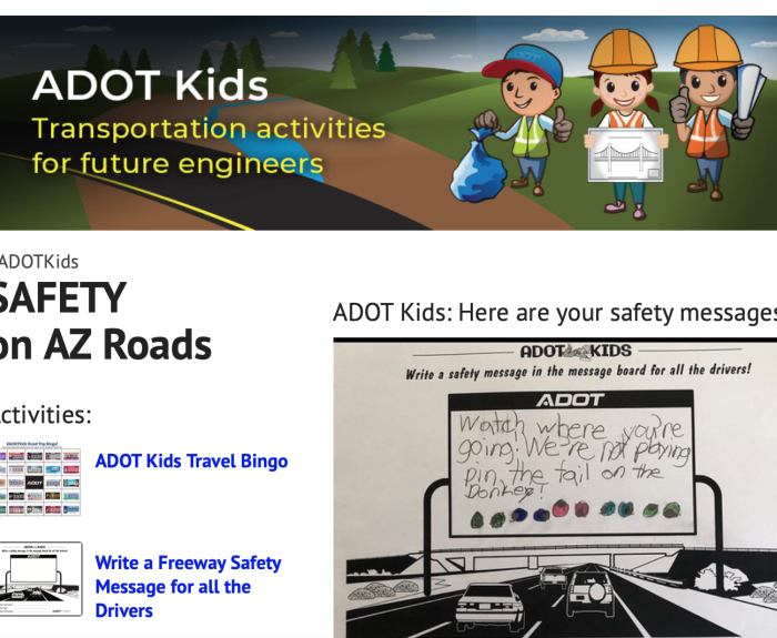 ADOT kids transportation activities for future engineers.
