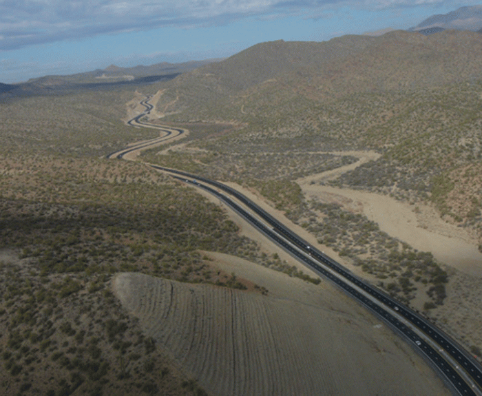 Aerial view of US 93 after widening