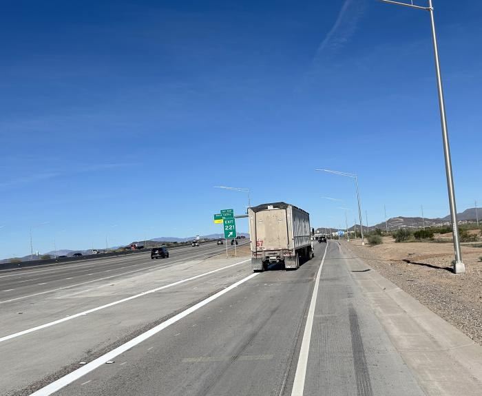 New striping at northbound I-17 exit to Loop 303