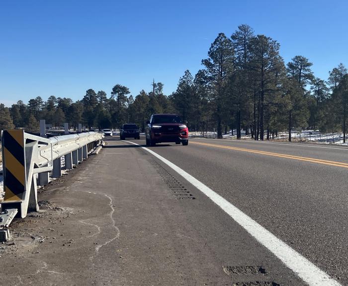 New shoulder along State Route 260
