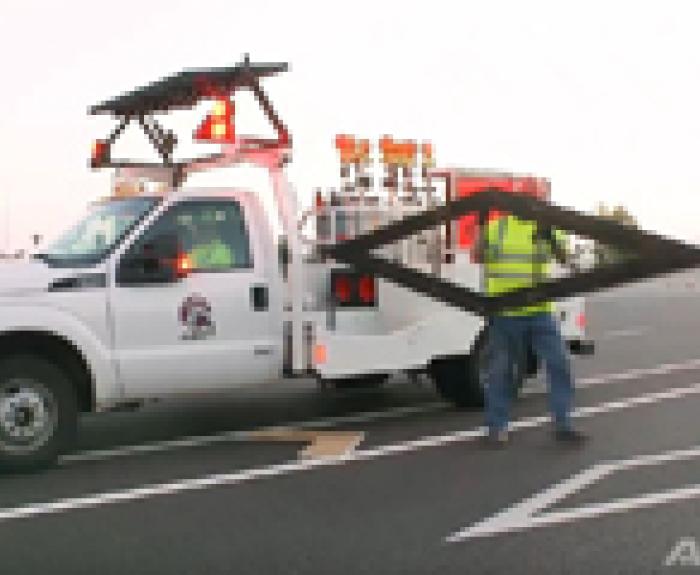 HOV stencil and truck