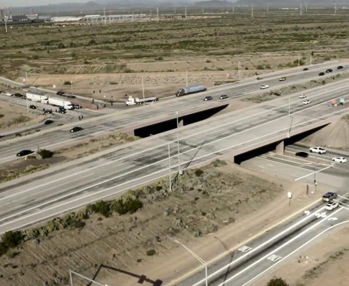 I-17/Loop 303 interchange looking northwest (North Phoenix) ADOT file photo