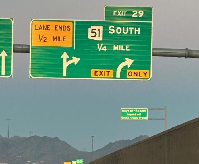 Loop 101 East ramp to SR 51 South widened to 2 lanes