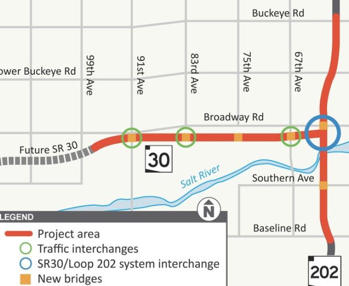 State Route 30 future project map (ADOT Feb. 2026)