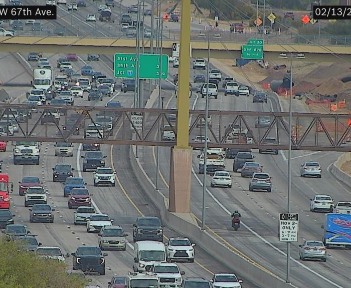 Traffic camera view of Loop 101 Agua Fria Freeway