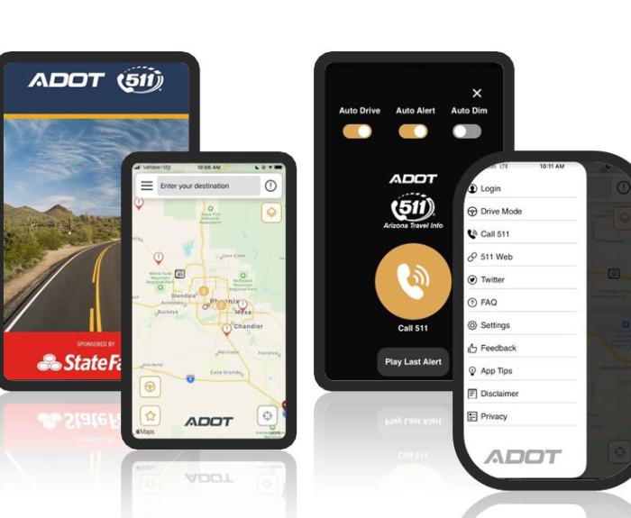 AZ 511 app on several phones