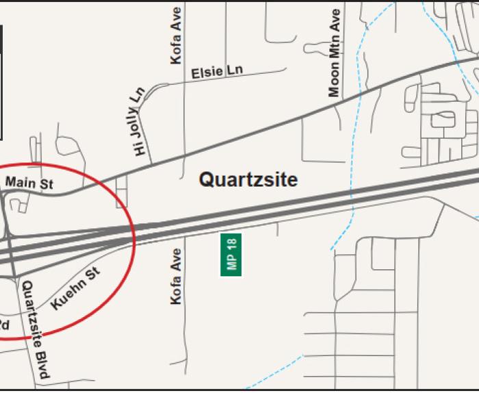 Map of west Quartzsite interchange project 